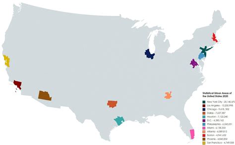 Biggest US Cities in 2020 .